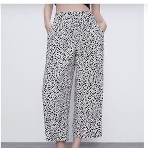 Zara Wide Leg Flare Trousers Pants Culottes Boho